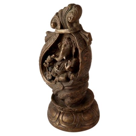 Rare Ganesha In A Conch Statue